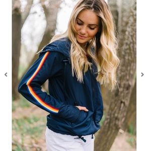 ZYIA Navy Rainbow Bomber Jacket XL - NWT